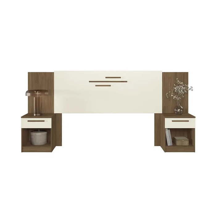 Respaldo Dormitorio 2 Plazas Queen Mesas De Luz 1 Cajon en JATOBA ARENA - Respaldos de cama, Uruguay | Soy Hogar