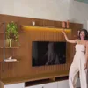 Rack con Panel Ouro Listones de madera y Led 268cm MDF/MDP - Muebles para TV, Uruguay | Balton, vista 4 de 11