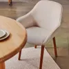 Silla Aleli de chenilla beige y patas de madera maciza de fresno con acabado nogal en Beige - Sillas, Uruguay | Kavehome, vista 2 de 10
