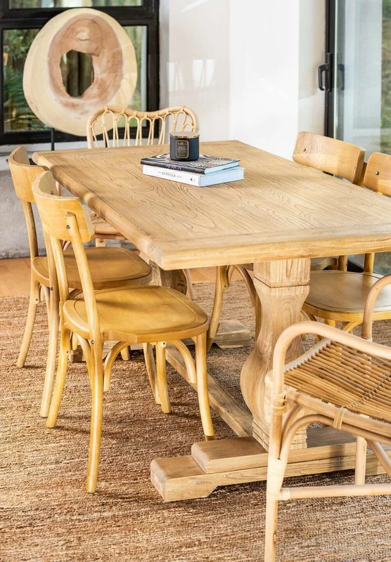 MESA COMEDOR DE OLMO ISABEL - 1.60 X 0.90 MTS en Madera natural - Mesas de comedor, Uruguay | La Iberica, vista 5