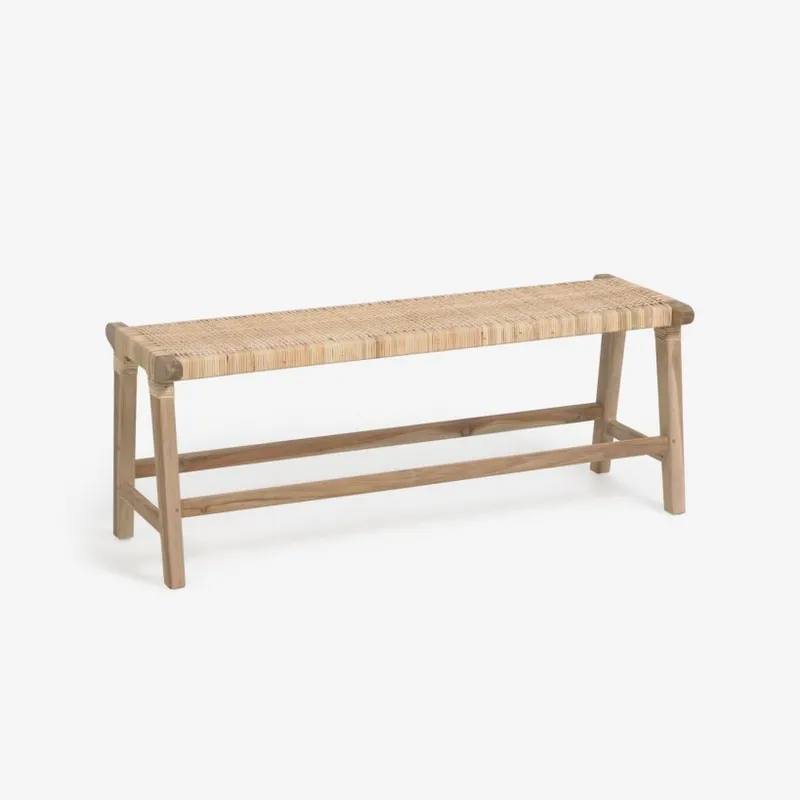 Banco Beida madera maciza teca 120 cm en Madera natural - Butacas, banquetas y puffs, Uruguay | Kavehome