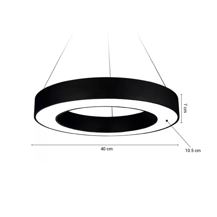 Colgante LED Zurich I 30W 40 cm Negro en Negro - Lámparas colgantes, Uruguay | Serlux, vista 5
