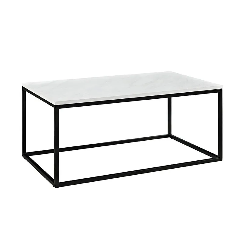 Mesa de centro - Mármol y metal en Blanco - Mesas de comedor, Uruguay | Rústico Hogar