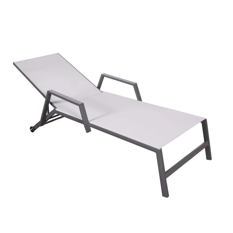Reposera Aluminio-y-textilina Gris Aruba en Gris - Muebles para el exterior, Uruguay | Divino, vista 3