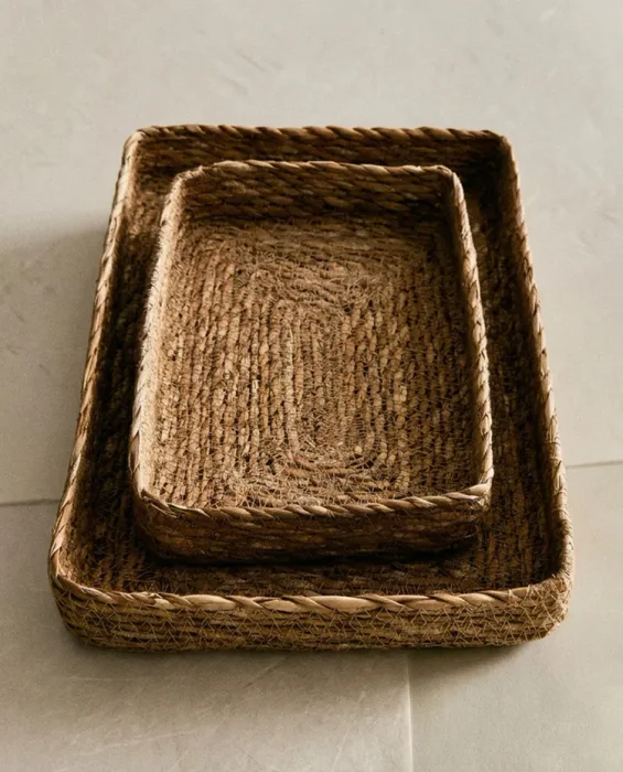 CESTA BANDEJA SEAGRASS en Marrón - Canastos, Uruguay | Zara Home