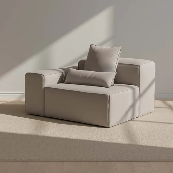 Sofá Kai 1 Cuerpo Tela Gris Modular Con Brazo Izquierdo en Gris - Sillones y sofás, Uruguay | Divino