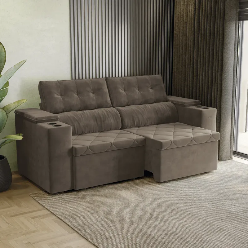Sillón Sofá 2 cuerpos Retráctil 230cm - Otto en Elige una opciónGris - Sillones y sofás, Uruguay | Delta Center