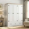 Ropero 3 Puertas 2 Cajones Madera - Linea Mexicana - Blanco - Roperos y placares, Uruguay | Rústico Hogar, vista 1 de 3