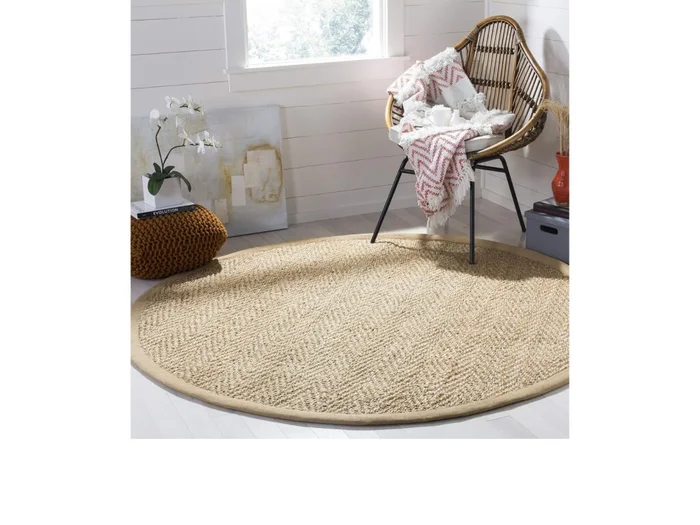 Alfombra Redonda YUTE 1.60 m en Beige - Alfombras, Uruguay | Finkel
