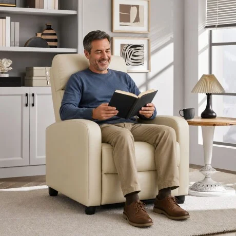 Sillon reclinable 1 cuerpo - Beige en Beige - Sillones y sofás, Uruguay | La Cueva Muebles, vista 12