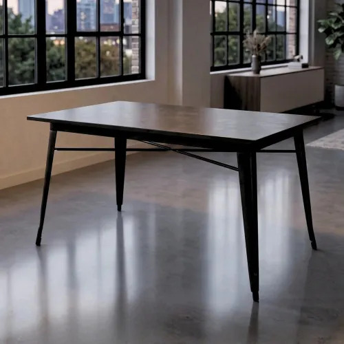Mesa de comedor Metal industrial 120 - Tolix en Negro - Mesas de comedor, Uruguay | Ecowood