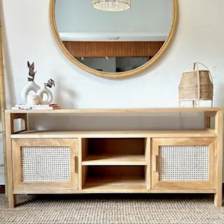Rack para TV con fibras naturales - Muebles, Uruguay | Decoramuss