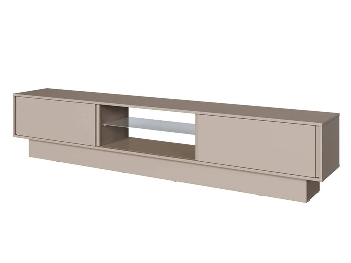 RACK NOVARIA 220CM PUERTAS CORREDIZAS VIDRIO - FENDI 100% MDF en Beige - Muebles para TV, Uruguay | Balton