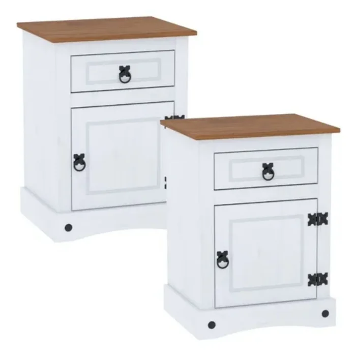 Promo 2 Mesa De Luz Linea Naturale - BLANCO en Blanco - Mesas de luz, Uruguay | La Cueva Muebles, vista 2