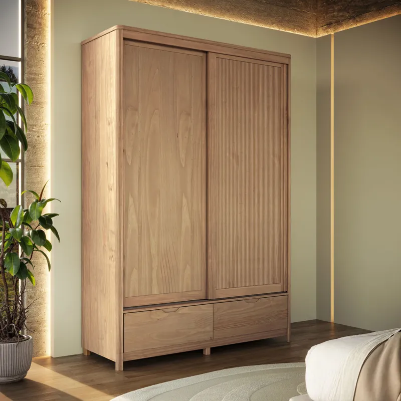 Placard Nest Mdf-y-madera Puertas Corredizas en Madera natural - Roperos y placares, Uruguay | Divino