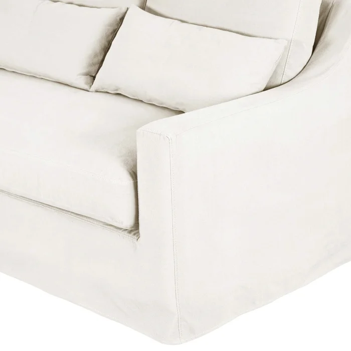 Sofá 3 Cuerpos Tela Natural-beige Singapur Crudo en Blanco - Sillones y sofás, Uruguay | Divino, vista 4