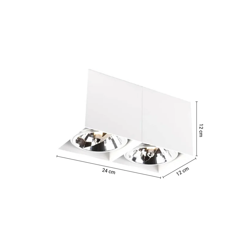 Downlight Lux Doble AR111 Machado Blanco en Blanco - Lámparas colgantes, Uruguay | Serlux, vista 3