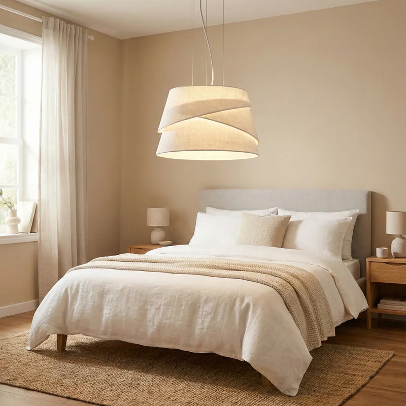 Aura Envolvente Lino en Beige - Lámparas colgantes, Uruguay | La Perla, vista 4