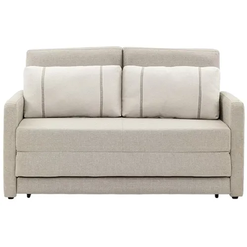 SOFA CAMA 1.46 MTS - PARRILLA EXTENSIBLE - TELA BEIGE - ALMOHADONES PEQUEÑOS EN TELA CLARA en Beige - Sillones y sofás, Uruguay | Champagne Home