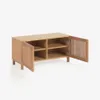 Banco Beyla con 2 puertas de madera maciza y chapa de roble 98,5 cm FSC 100% en Madera natural - Butacas, banquetas y puffs, Uruguay | Kavehome, vista 4 de 9
