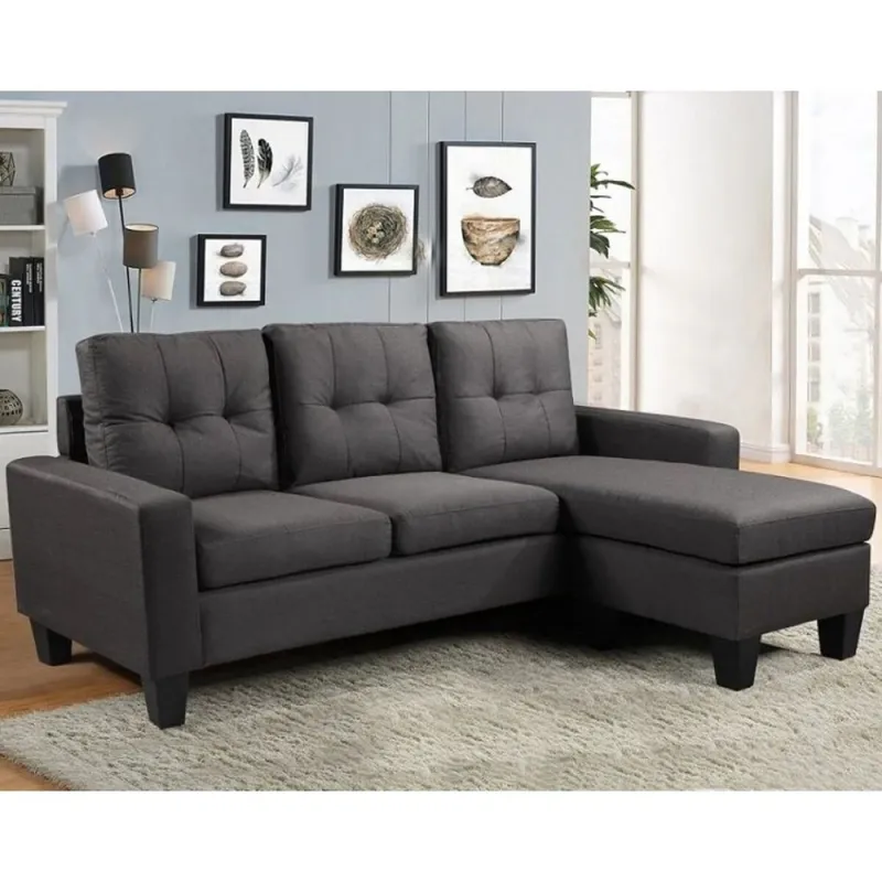 Sillon 3 cuerpos con chaise Herbie - Beige en Beige - Sillones y sofás, Uruguay | La Cueva Muebles