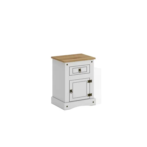 MESA DE LUZ 1 CAJON 1 PUERTA BLANCO MEX34BL en Blanco - Mesas de luz, Uruguay | Alfa Ventas