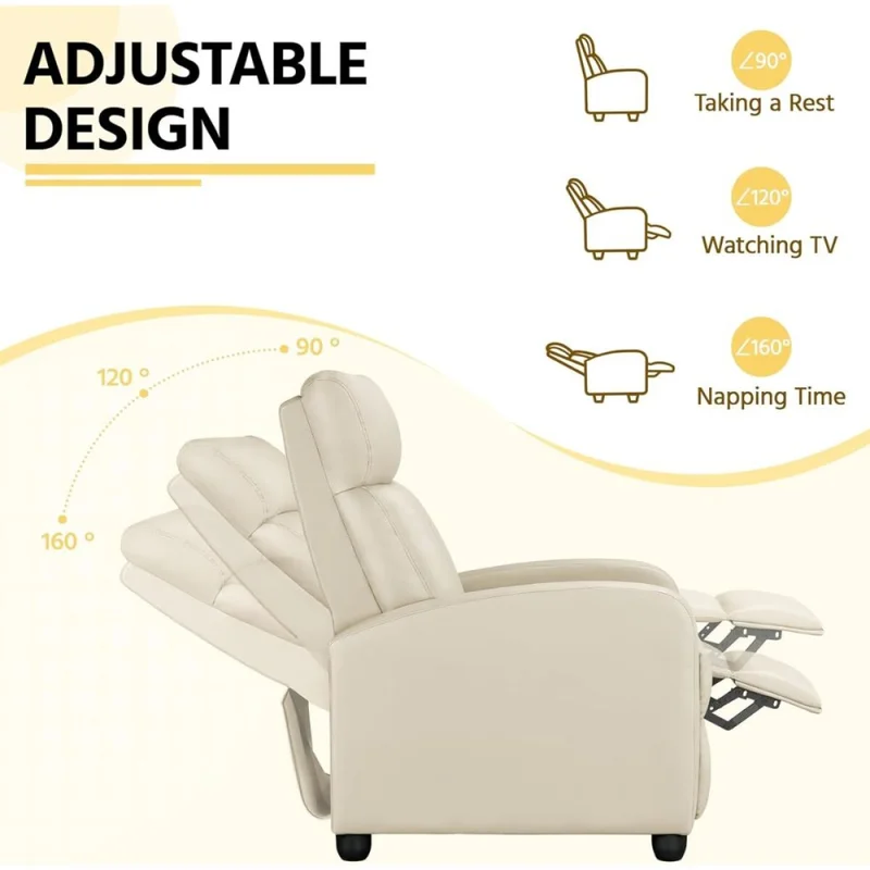 Sillon reclinable 1 cuerpo - Beige en Beige - Sillones y sofás, Uruguay | La Cueva Muebles, vista 4