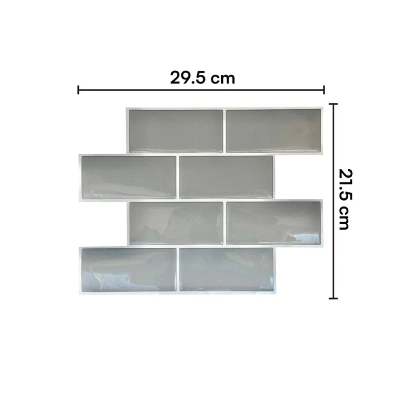Azulejos adhesivos para cocina baño diseño ladrillo 10uds - Gris en Gris - Decoración, Uruguay | Buho Store, vista 4