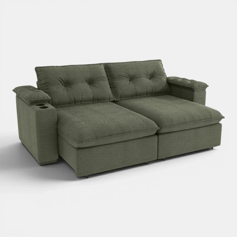 Sofa Zandon 260CM - Retractil/Reclinable en Lino Arena A085 - Sillones y sofás, Uruguay | Balton, vista 20