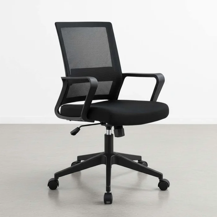 Silla De Oficina Malla Negro Collins en Negro - Escritorios y sillas de escritorio, Uruguay | Divino