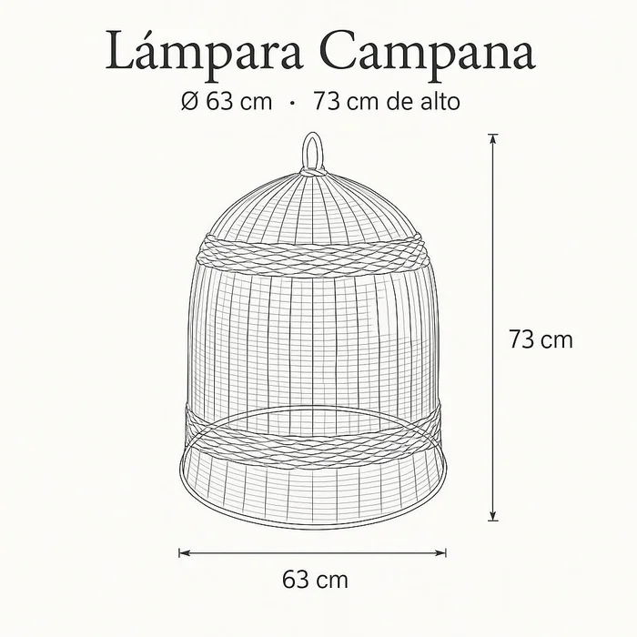 Lámpara de Fibra de Banana Campana | Casakos en Madera natural - Lámparas colgantes, Uruguay | Casakos, vista 5