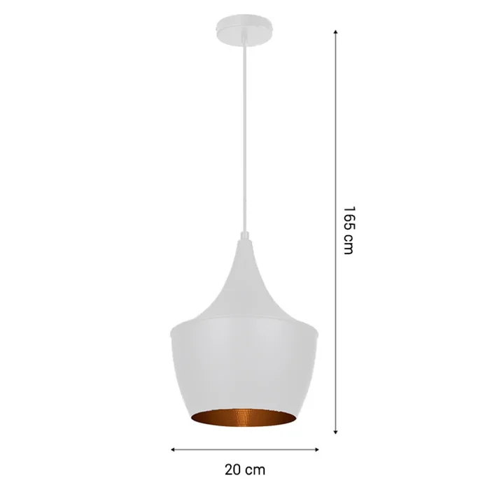 Luminaria Colgante Geisha 2 Blanca ø 20 cm en Blanco - Lámparas colgantes, Uruguay | Serlux, vista 5