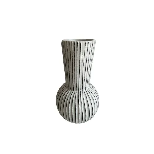 FLORERO LINES 11X11X20CM BLANCO en Blanco - Jarrones, Uruguay | Koz
