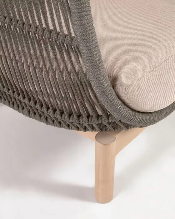Sofá Catalina 3 plazas de cuerda - verde y madera maciza de acacia 170 cm FSC 100% en Verde - Sillones y sofás, Uruguay | Kavehome, vista 4