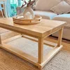 Mesa ratona con base de esterilla natural en Madera natural - Mesas de living, Uruguay | Decoramuss, vista 3 de 3
