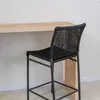 Banqueta de barra en cuerda náutica negra y aluminio en Negro - Butacas, banquetas y puffs, Uruguay | Entrecasa, vista 4 de 6