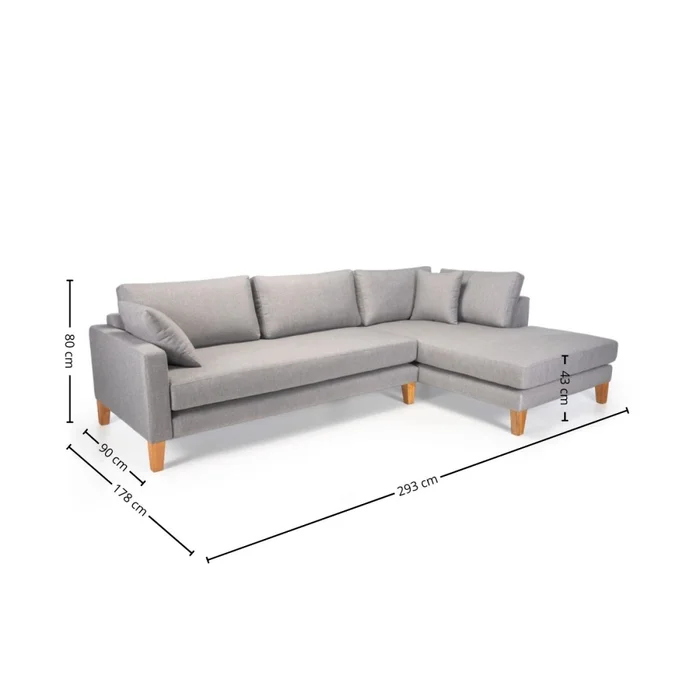 Rinconera Argo - Tela Aquaclean - 3 + chaise - A fabricar en Gris - Sillones y sofás, Uruguay | Nyr, vista 4