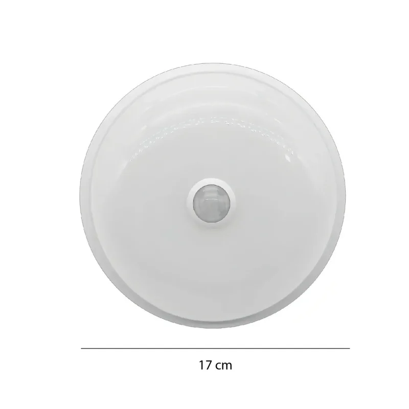 Plafón Exterior Led Circular con Sensor de Movimiento Blanco en Blanco - Lámparas colgantes, Uruguay | Serlux, vista 3