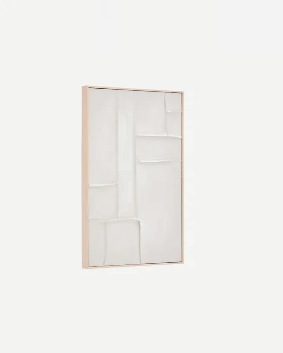 Cuadro Klis de lino con formas geométricas blanco - 60 x 90 cm en Blanco - Decoración de pared, Uruguay | Kavehome