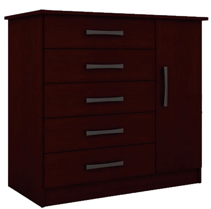 Comodas Cajoneras 5 Puerta 1 Cajon Dormitorio Negro 158 en Negro - Cómodas, Uruguay | Muebles Express, vista 3