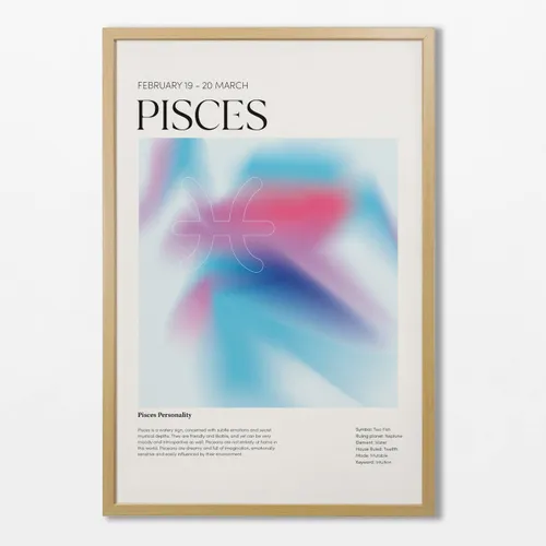 Signo Piscis en Multicolor - Láminas, Uruguay | La Cuadrería