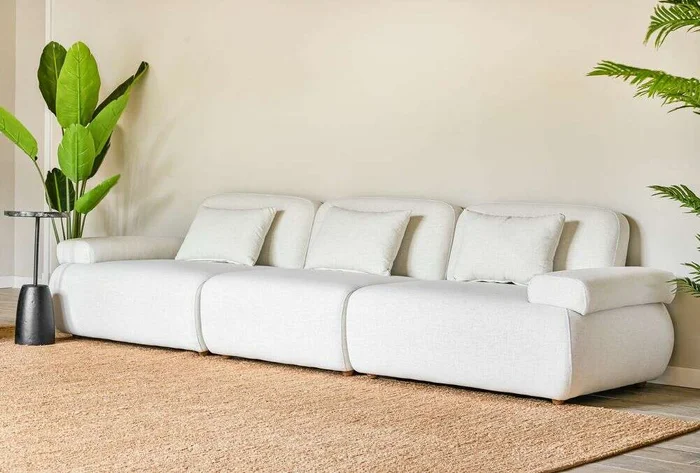 SILLON FOA - LINO ANTIMANCHAS - 3 MTS en Blanco - Sillones y sofás, Uruguay | La Iberica
