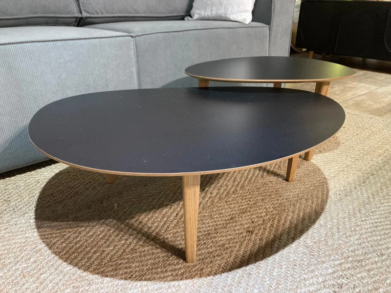 Conjunto Mesa de Centro Capri – Negro en Madera natural - Mesas de living, Uruguay | Berna Home, vista 5