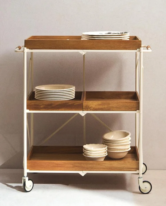 CARRO CAMARERA PLEGABLE METAL Y MADERA - Aparadores y recibidores, Uruguay | Zara Home