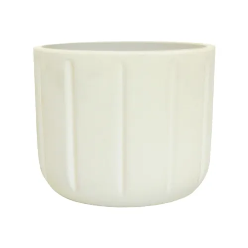 MACETA SPELLO PILASTRI BLANCA 15X15CM en Blanco - Macetas, Uruguay | Decohogar