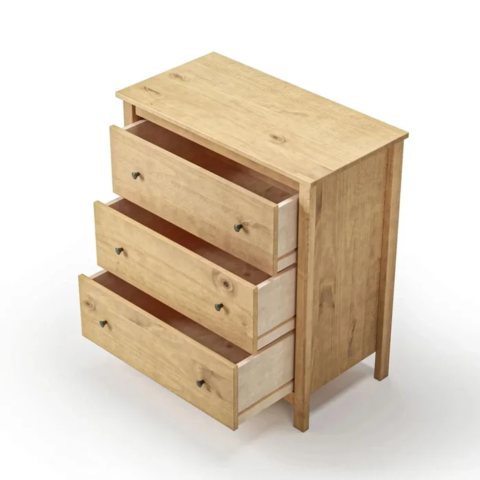 Cómoda 3 Cajones - Línea Maden - Marrón en Marrón - Cómodas, Uruguay | Ecowood, vista 4