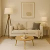 Luminaria de pie pantalla natural y madera E27 147cm en Blanco - Lámparas de pie, Uruguay | Iluminica, vista 5 de 6