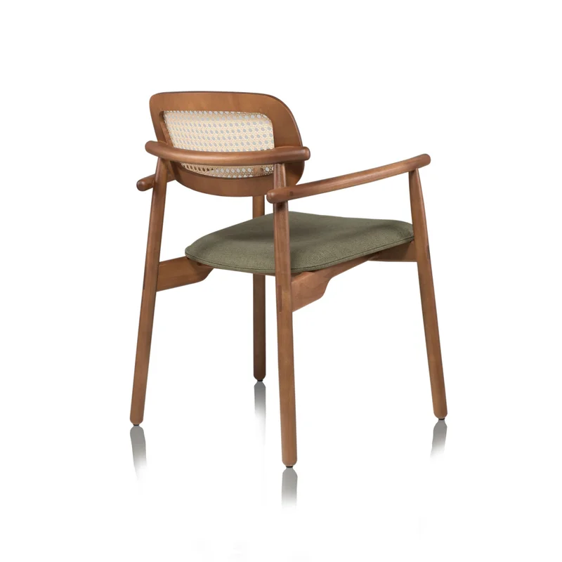 Silla De Comedor Rattan-y-madera Verde Danielle C/b en Verde - Sillas, Uruguay | Divino, vista 3