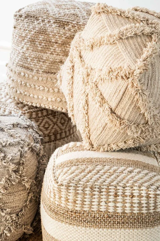 PUFF DELHI - YUTE Y LANA en Multicolor - Butacas, banquetas y puffs, Uruguay | La Iberica, vista 3