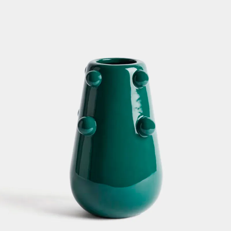 Jarrón Odra de cerámica - verde oscuro acabado brillante 25,5 cm en Verde - Jarrones, Uruguay | Kavehome